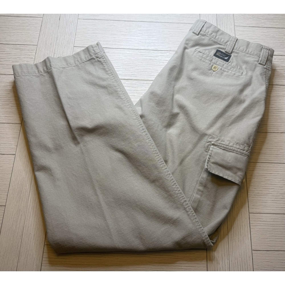 Nautica Vintage 90s Men's Explorer‎ Cargo Pant 38x34 Loose Fit 100% Cotton Twill